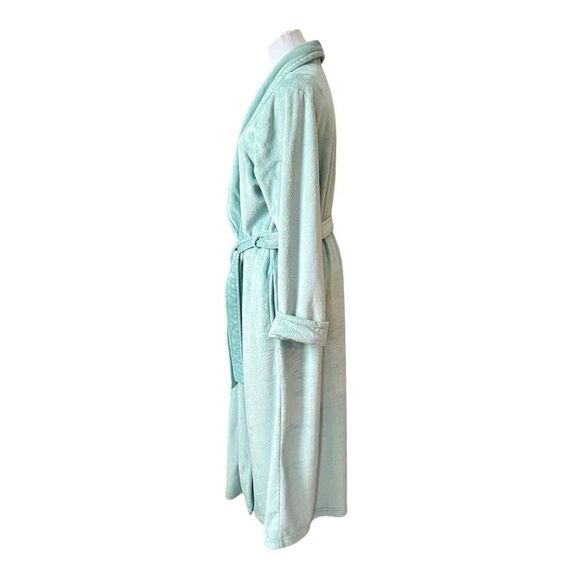 Kim Rogers Blue Fuzzy Belted Adjustable Waist Bath House Robe Set Sz‎ Large - Picture 2 of 11